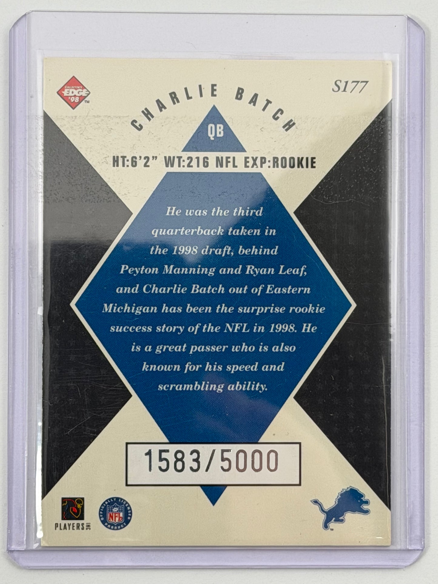 1998 Collector's Edge Masters - Charlie Batch /3000 #S177