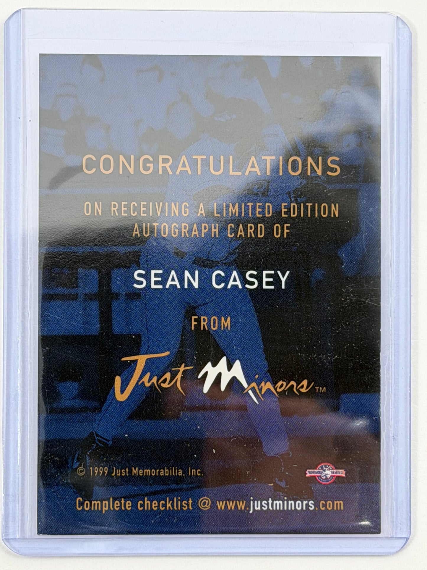 1999 Just Minors - Sean Casey Autograph