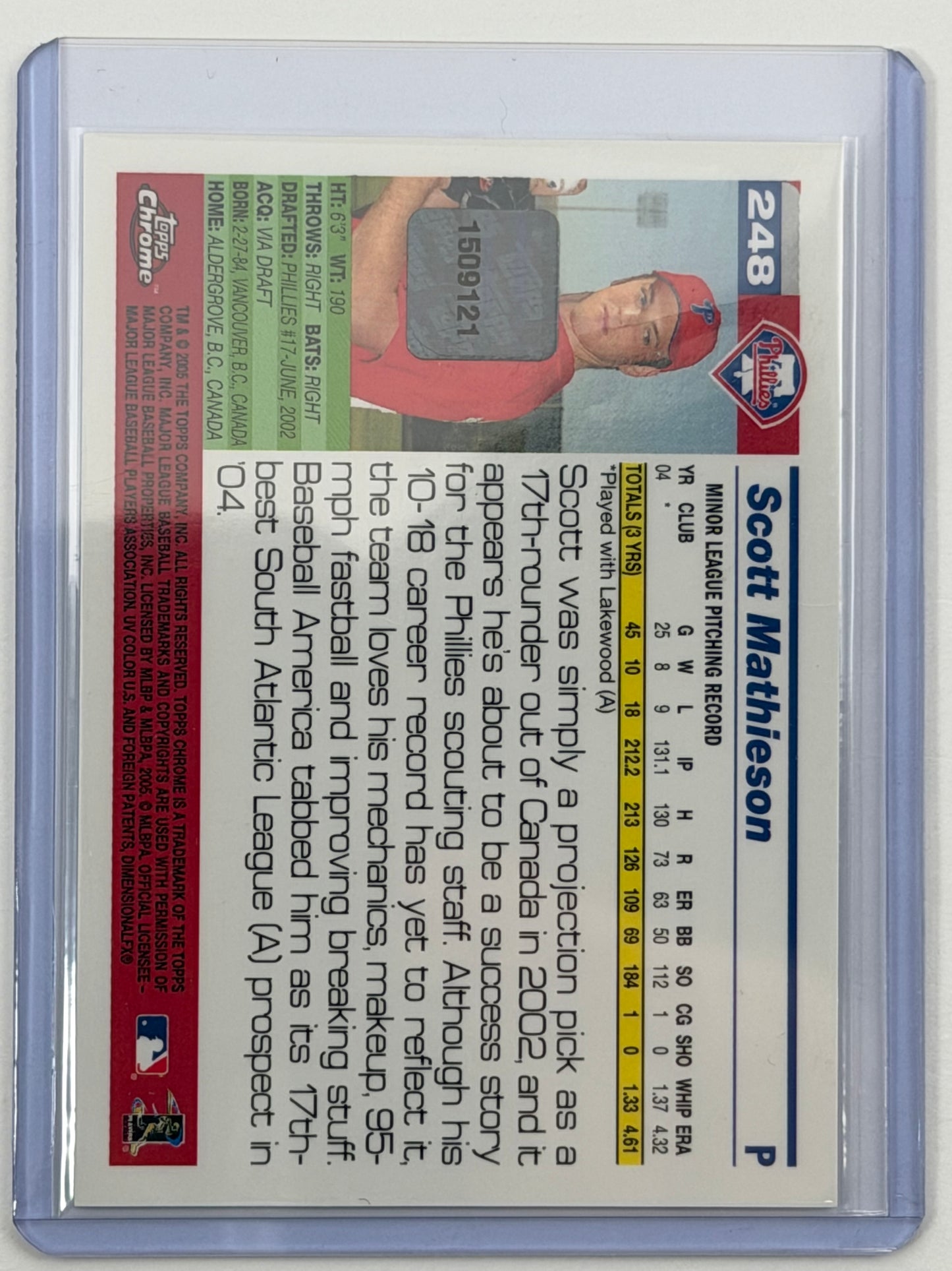 2005 Topps Chrome - Scott Mathieson Autograph #248