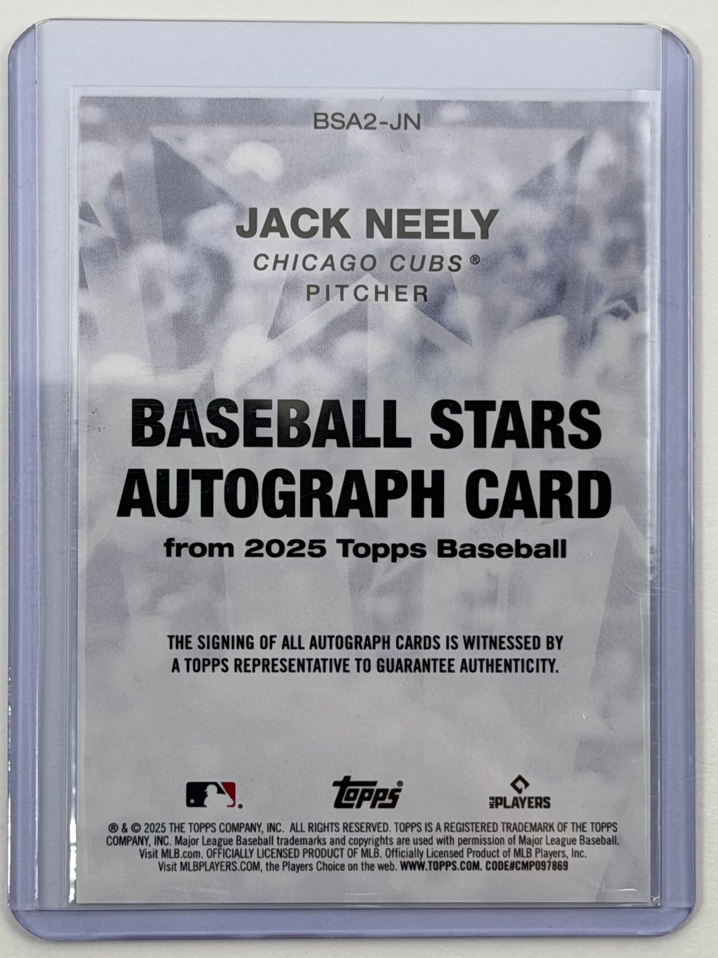 2025 Topps Baseball Stars Autographs Series 2 - Jack Neely Autograph #BSA2-JN