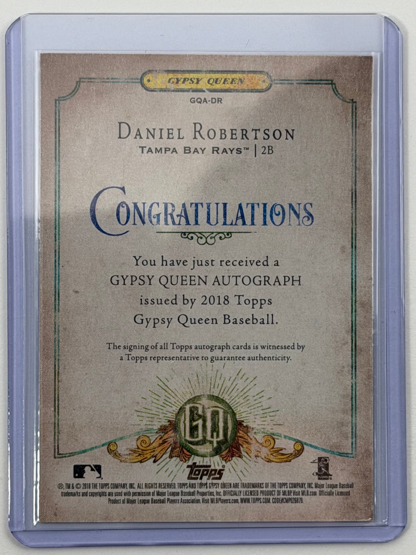 2018 Topps Gypsy Queen Autographs - Daniel Robertson Autograph #GQA-DR