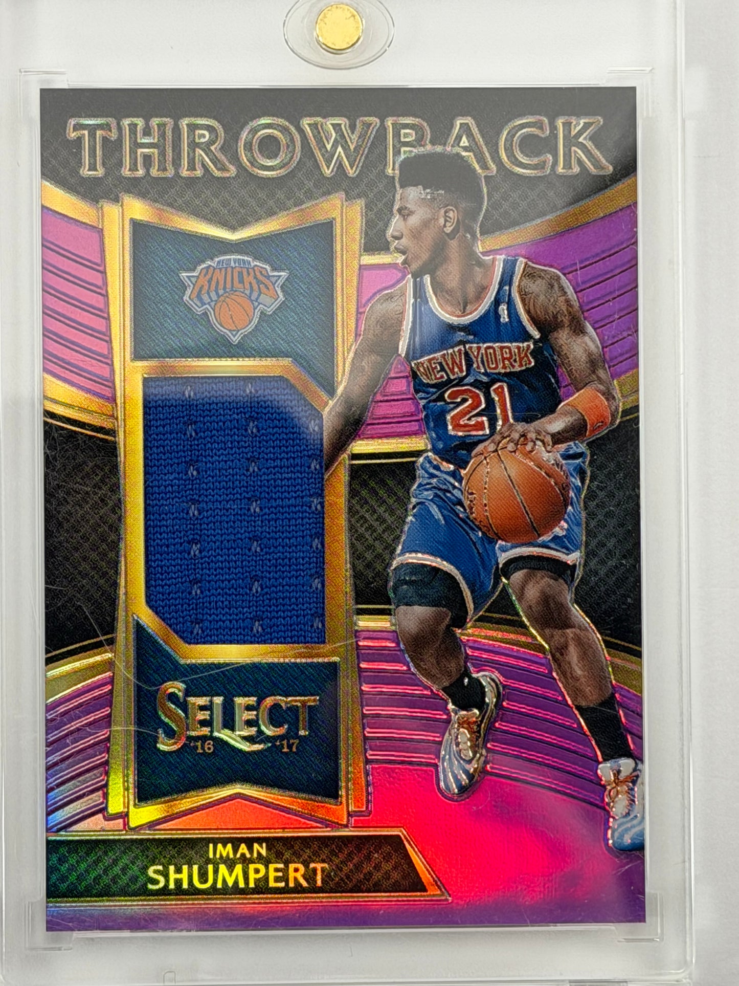 2016 Panini Select Throwback Memorabilia - Iman Shumpert - Purple Prizm Relic /99 #13