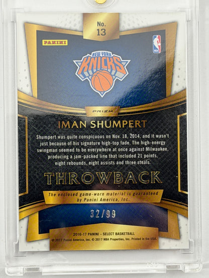 2016 Panini Select Throwback Memorabilia - Iman Shumpert - Purple Prizm Relic /99 #13