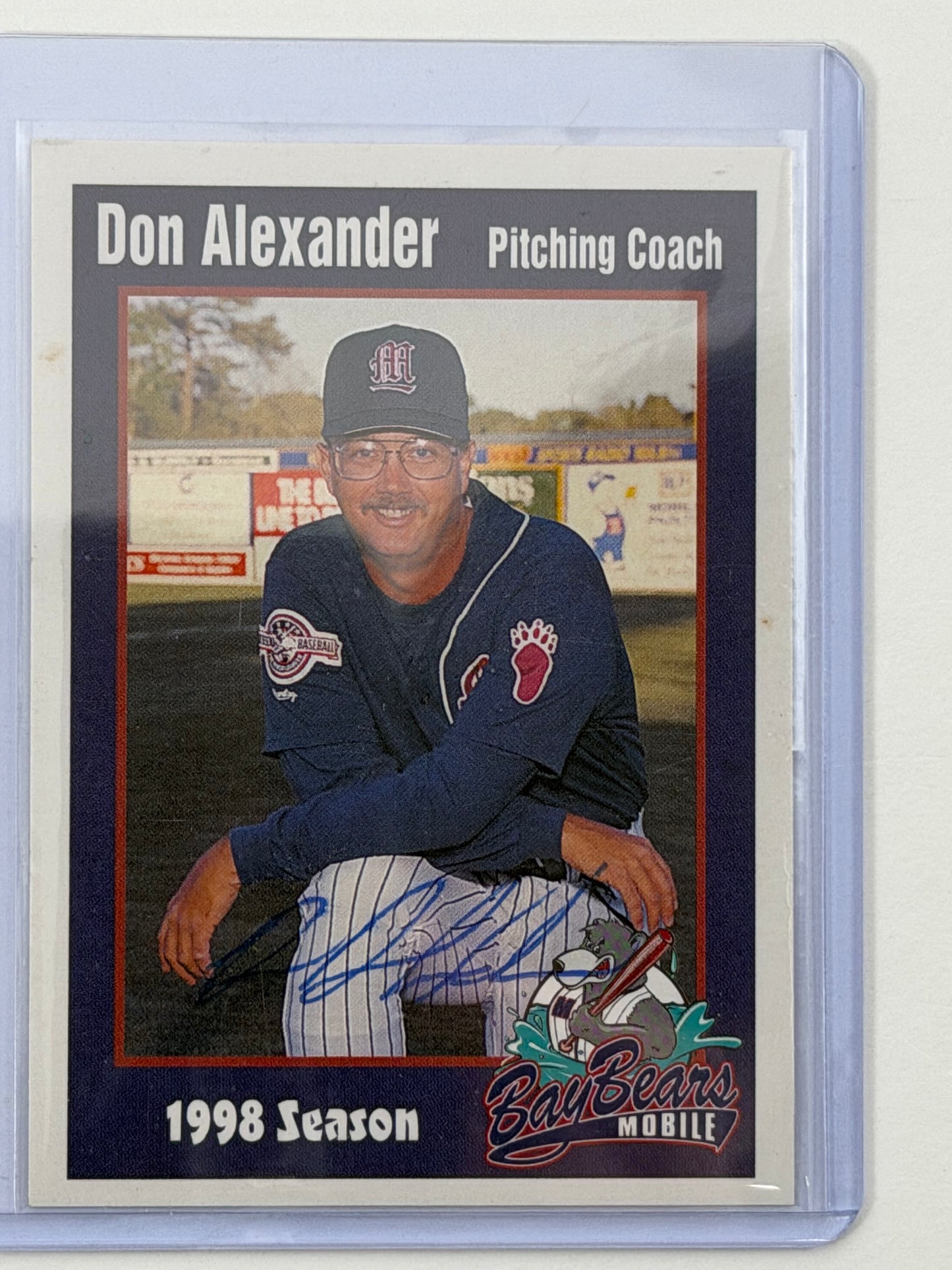 1998 Mobile Bay Bears Team Issue - Don Alexander autograph