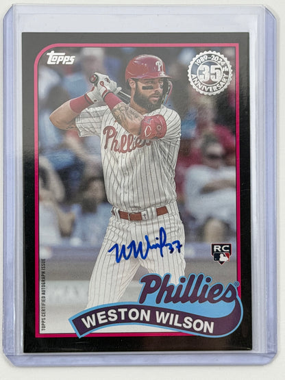 2024 Topps Update 1989 Topps Baseball Autographs - Weston Wilson Autograph Black /199 #89B-WWI