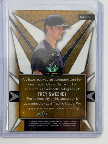 2021 Leaf Valiant Base Autographs - Trey Sweeney Autograph #BA-TS1