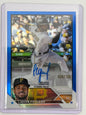 2023 Topps Chrome Rookie Autographs - Liover Peguero Autograph Blue Refractor /150 #RA-LP