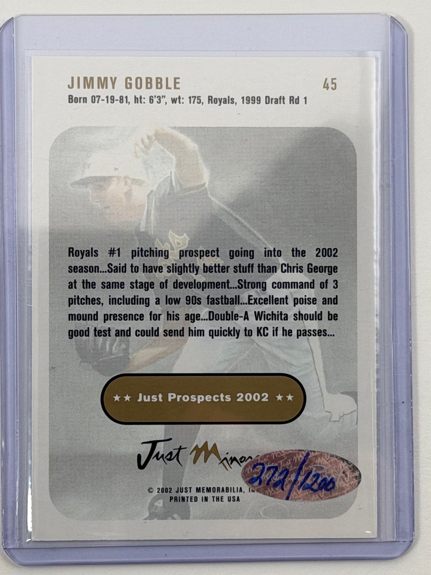 2002 Just Prospects - Jimmy Gobble Autograph #45