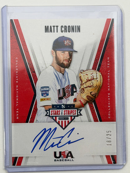 2019 Panini USA Stars & Stripes CNT Signatures Blue Ink - Matt Cronin Autograph /25 #CNT MC