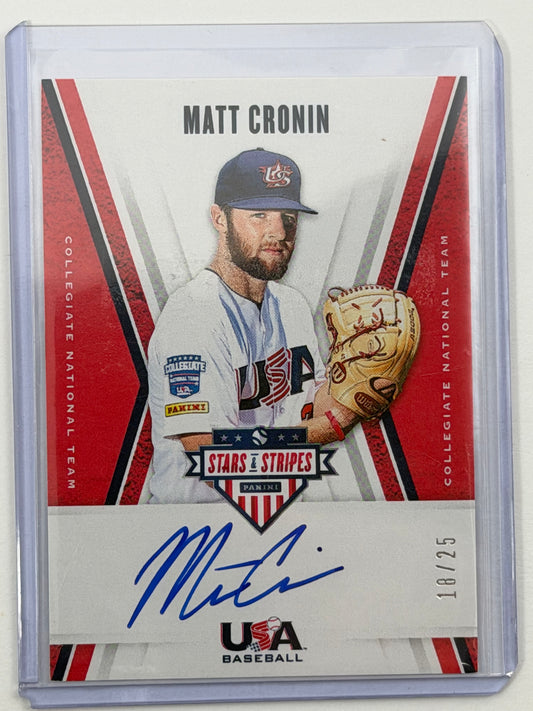 2019 Panini USA Stars & Stripes CNT Signatures Blue Ink - Matt Cronin Autograph /25 #CNT MC