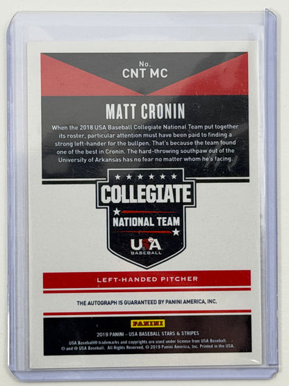 2019 Panini USA Stars & Stripes CNT Signatures Blue Ink - Matt Cronin Autograph /25 #CNT MC