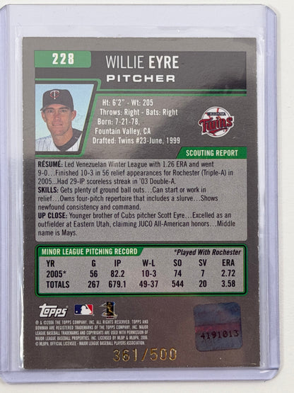 2006 Bowman - Willie Eyre Autograph Blue /500 #228