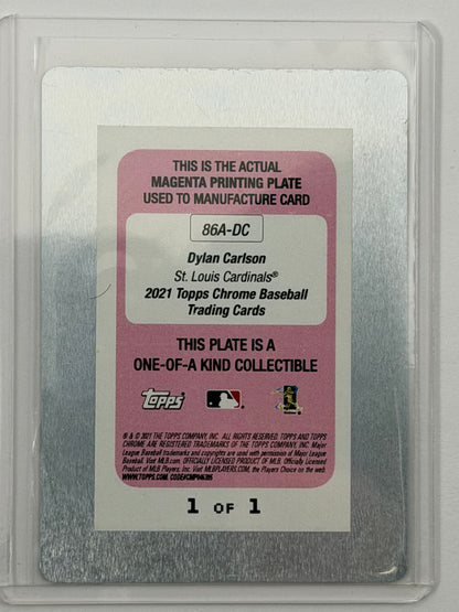 2021 Topps Chrome - Dylan Carlson Autograph Magenta Printing Plate 1/1 #86A-DC