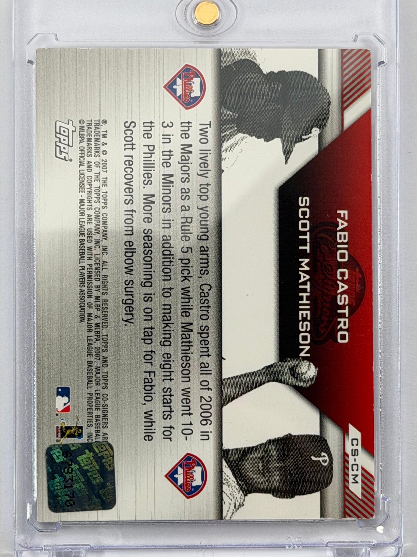 2007 Topps Co-Signers - Fabio Castro/Scott Mathieson Autograph #CS-CM