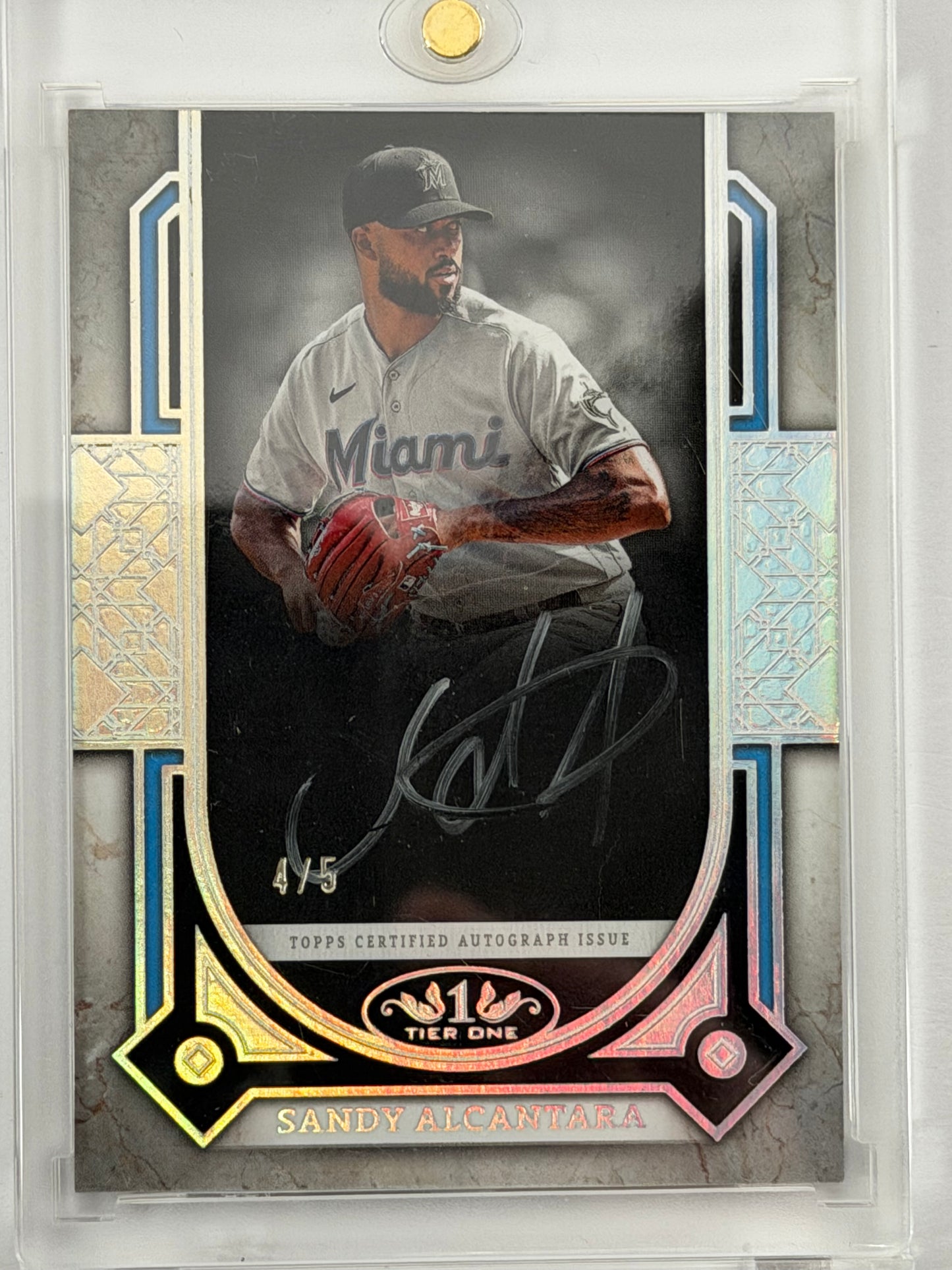 2024 Topps Tier One Prime Performers Autographs - Sandy Alcantara Autograph /5 #PPA-SA