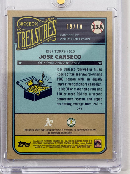2025 Topps Shoebox Treasures - Jose Canseco Autograph Vintage Stock /10 #13A