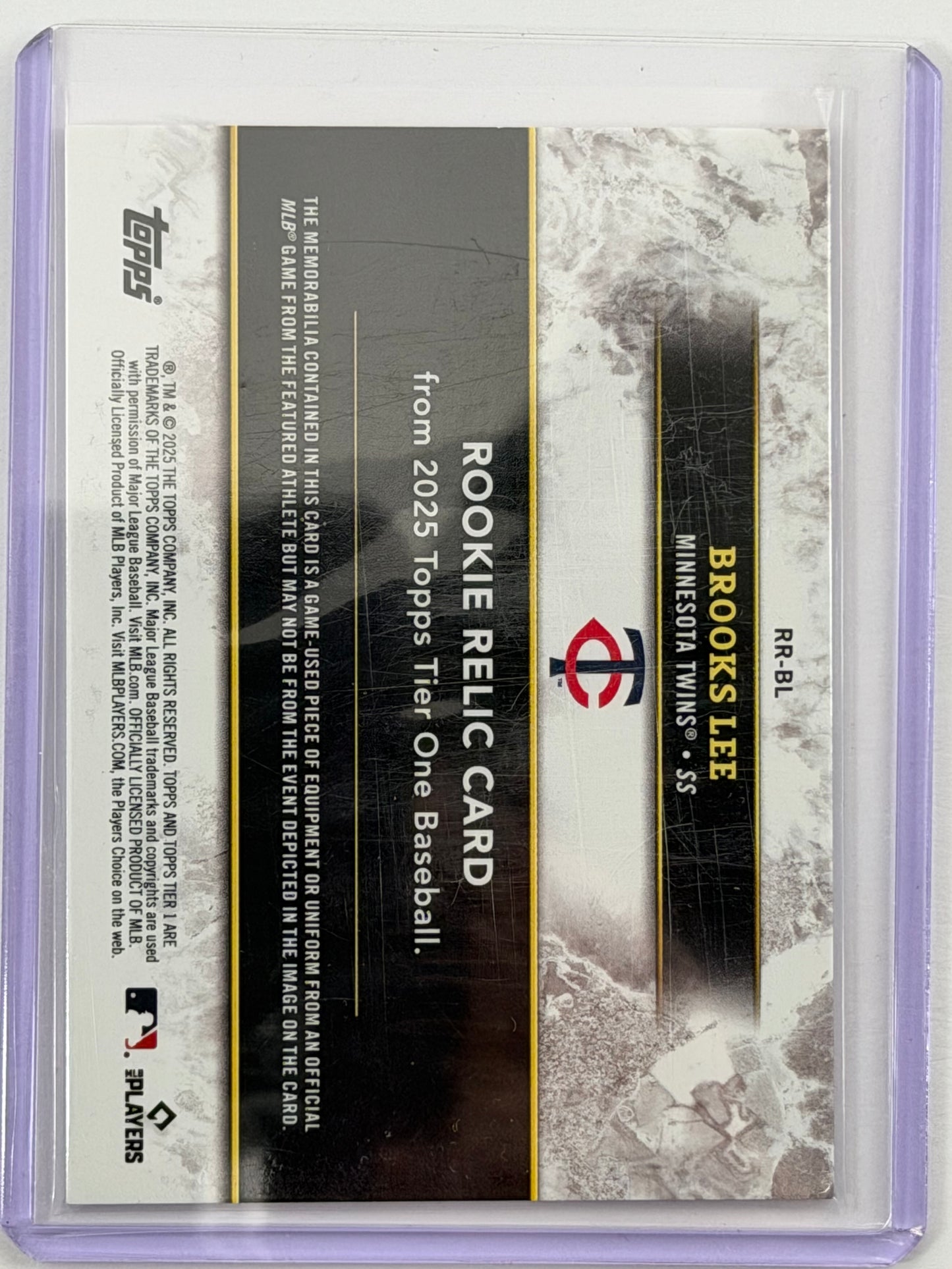 2025 Topps Tier One Rookie Relics - Brooks Lee Relic /199 #RR-BL
