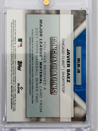 2021 Topps Series 1 Major League Materials Jersey Relic - Javier Baez Relic /199 #MLM-JB