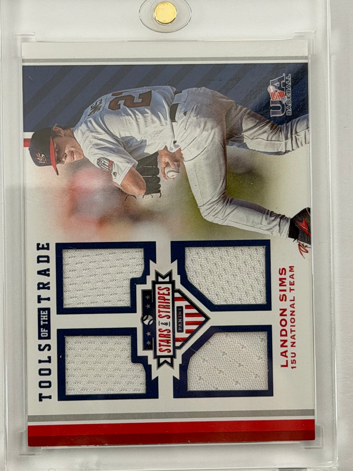 2017 Panini Stars and Stripes Tools of the Trade - Landon Sims Relic /199 #61