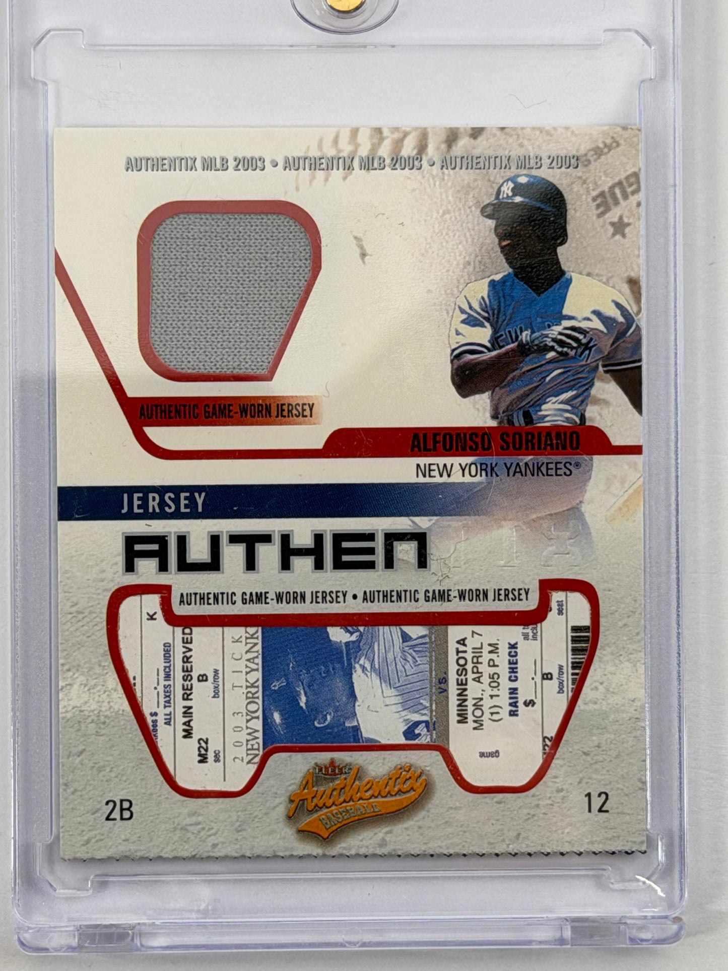 2003 Fleer Authentix Game Jersey - Alfonso Soriano Relic #JA-AS