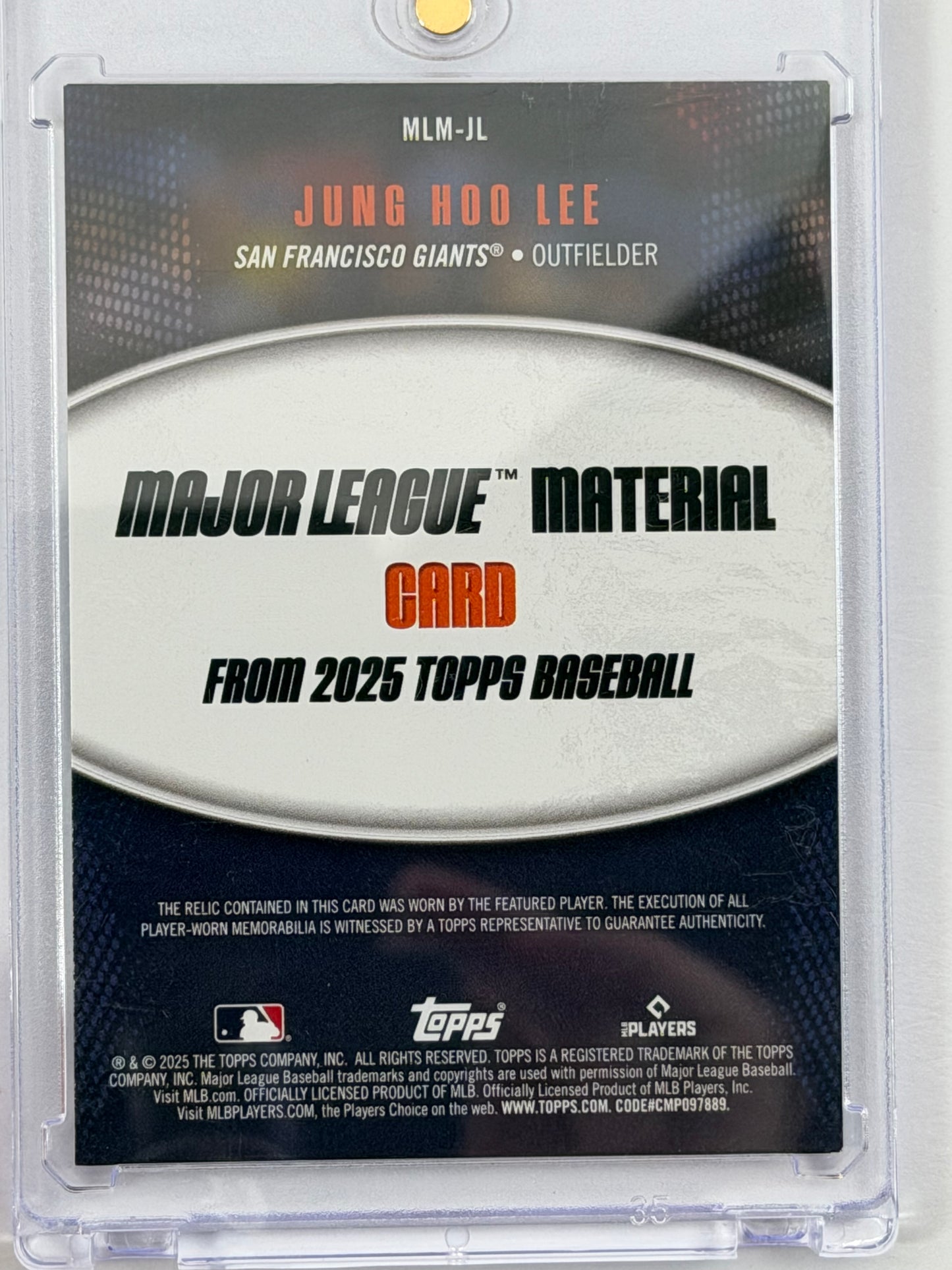 2025 Topps Major League Material - Jung Hoo Lee Relic #MLM-JL