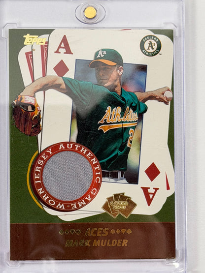 2002 Topps 5 Card Stud Aces Relic - Mark Mulder Relic #5A-MM