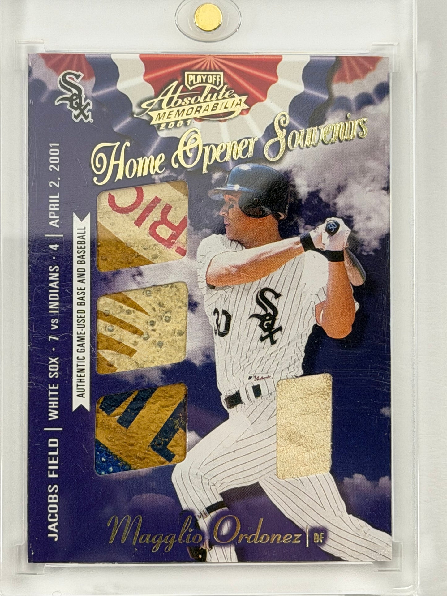 2001 Playoff Absolute Memorabilia Home Opener Souvenirs - Magglio Ordonez Relic /25 #OD-50