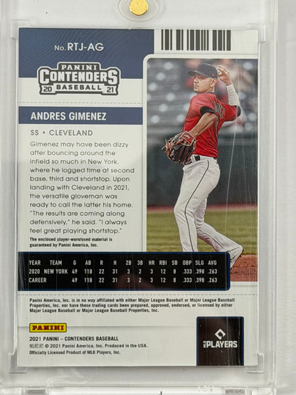 2021 Panini Contenders Rookie Ticket Jersey - Andres Gimenez Relic #RTJ-AG
