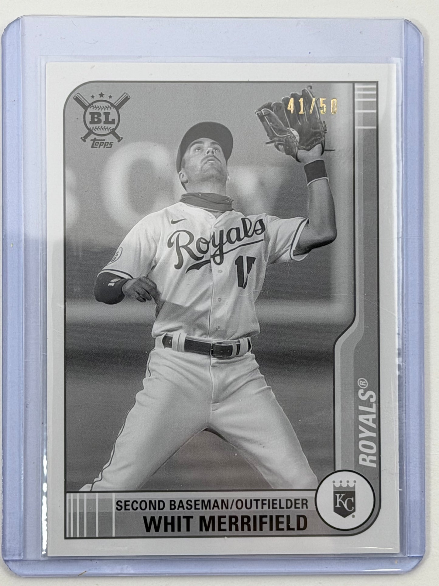 2021 Topps Big League - Whit Merrifield Black and White /50 #87
