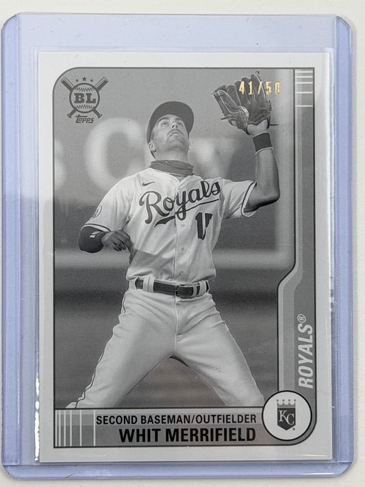 2021 Topps Big League - Whit Merrifield Black and White /50 #87