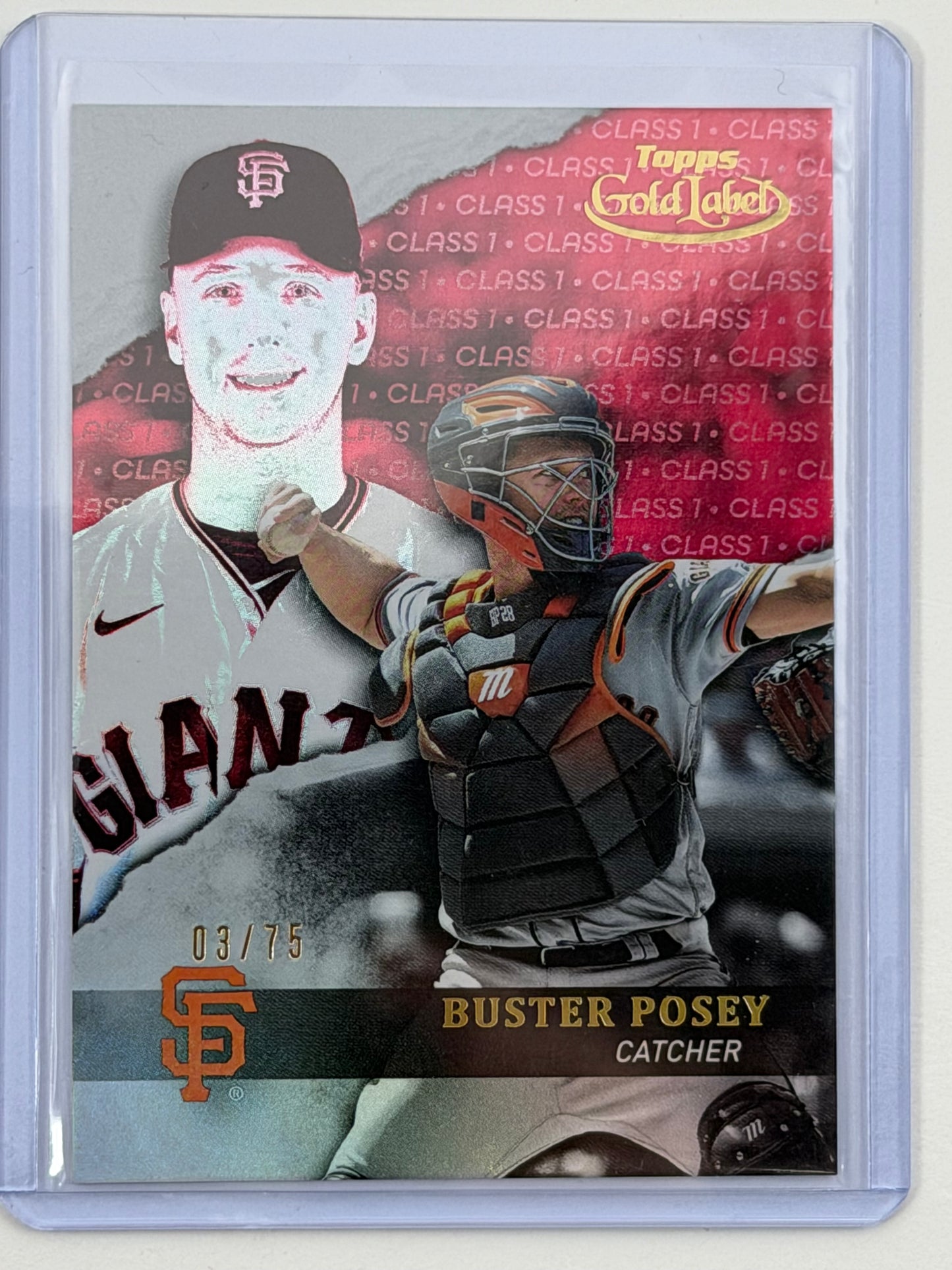 2020 Topps Gold Label - Buster Posey Class 1 Red /75 #83