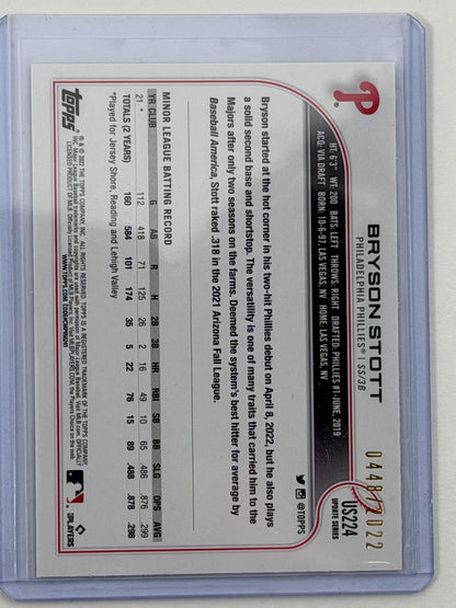 2022 Topps Update Series - Bryson Stott Gold /2022 #US224