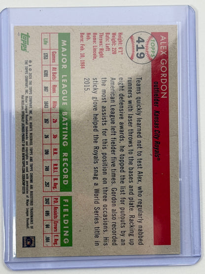 2025 Topps Chrome Platinum Anniversary - Alex Gordon Blue Mini-Diamond Refractor /199 #419