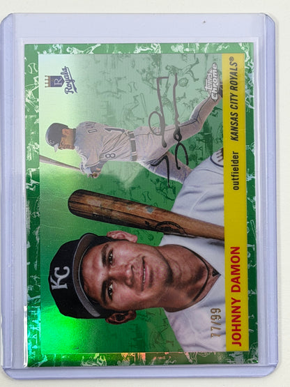 2025 Topps Chrome Platinum Anniversary - Johnny Damon Platinum Toile Green Refractor /99 #475