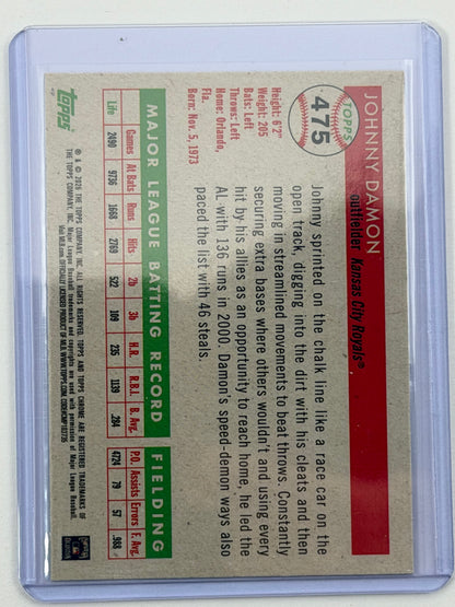 2025 Topps Chrome Platinum Anniversary - Johnny Damon Platinum Toile Green Refractor /99 #475