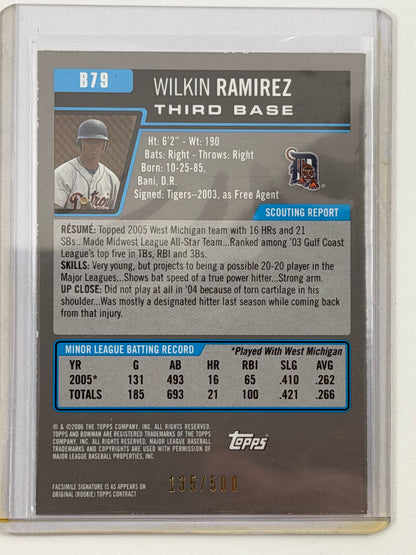 2006 Bowman Prospects - Wilkin Ramirez Prospects Blue /500 #B79