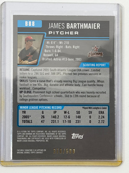 2006 Bowman Prospects - Jimmy Barthmaier Prospects Blue /500 #B88