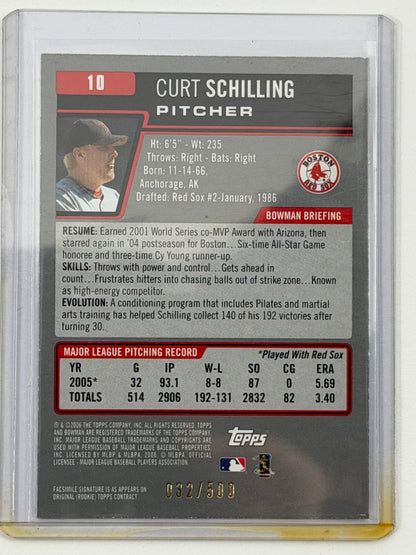 2006 Bowman - Curt Schilling Blue /500 #10