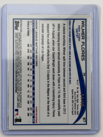 2014 Topps Chrome - Wilmer Flores Gold Refractor /50 #67