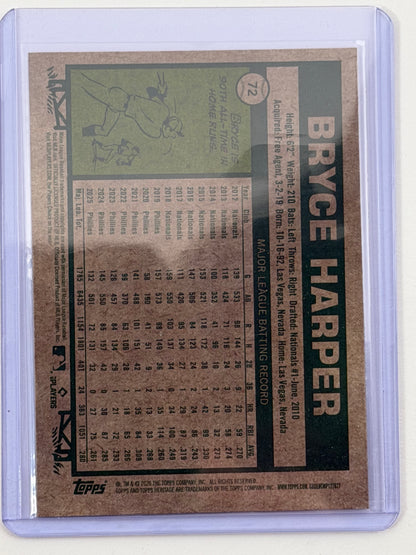 2026 Topps Heritage - Bryce Harper Chrome Blue Bordered /150 #72