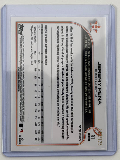2022 Topps UK - Jeremy Pena Black /125 #81
