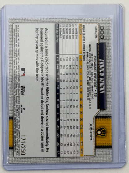 2026 Topps - Andrew Vaughn Purple Holo Foil /250 #303