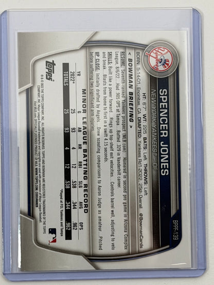 2023 Bowman 1st Edition - Spencer Jones Yellow /75 #BPPF-139