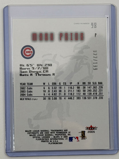2005 Fleer Platinum - Mark Prior /199 #98