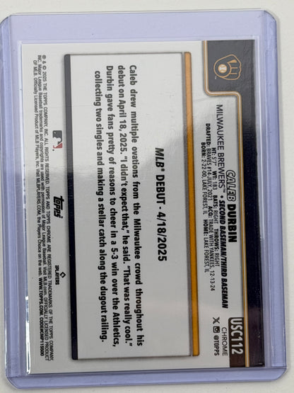 2025 Topps Chrome Update - Caleb Durbin Blue Refractor /150 #USC112