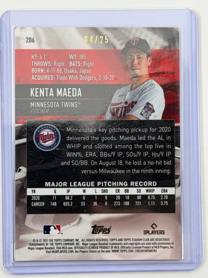 2021 Stadium Club Chrome - Kenta Maeda Orange Refractor /25 #206