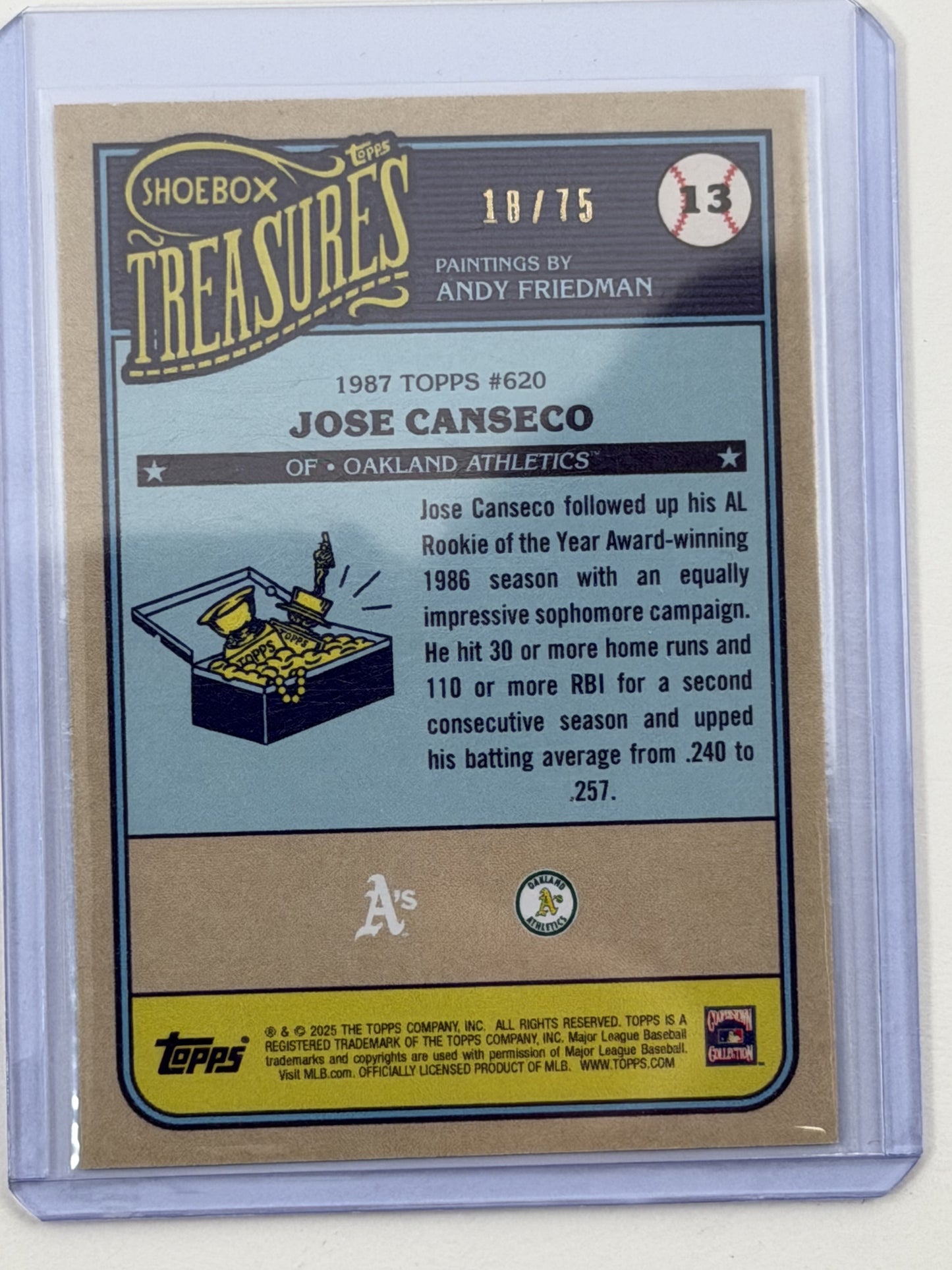 2025 Topps Shoebox Treasures - Jose Canseco Grayscale Filter /75 #13
