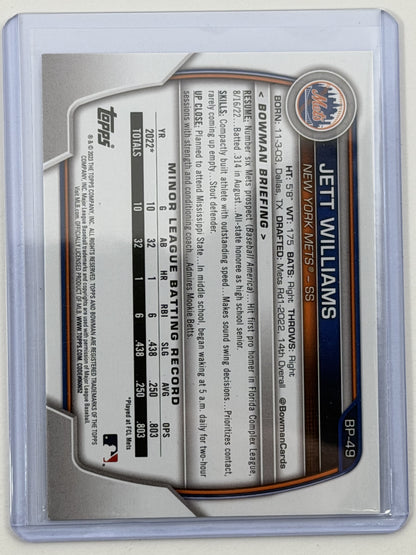 2023 Bowman Prospects - Jett Williams Blue /150 #BP-49