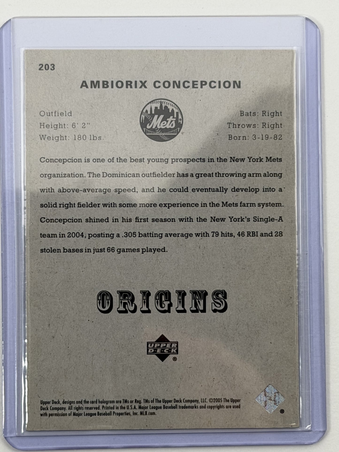 2005 Upper Deck Origins Update - Ambiorix Concepcion /99 #203