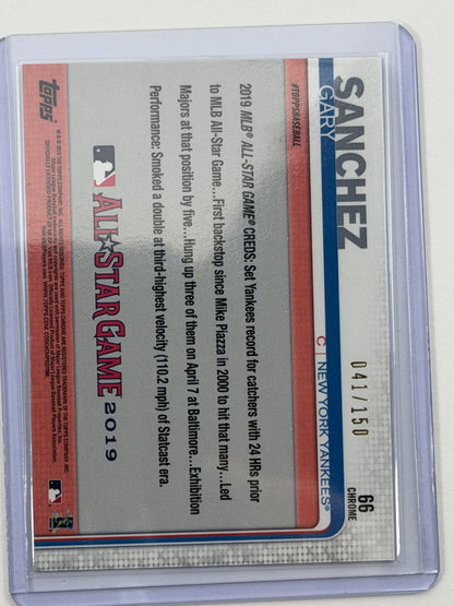 2019 Topps chrome Update Edition - Gary Sanchez Blue Refractor /150 #66